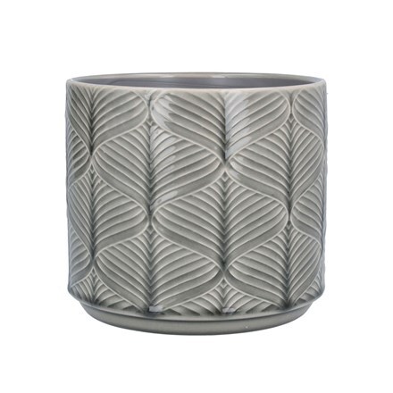 Grey wavy ceramic pot cover