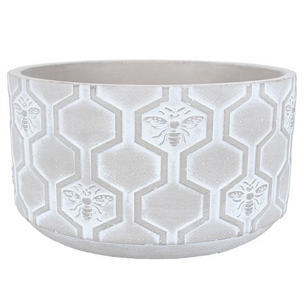 Bees stone effect bowl pot cover