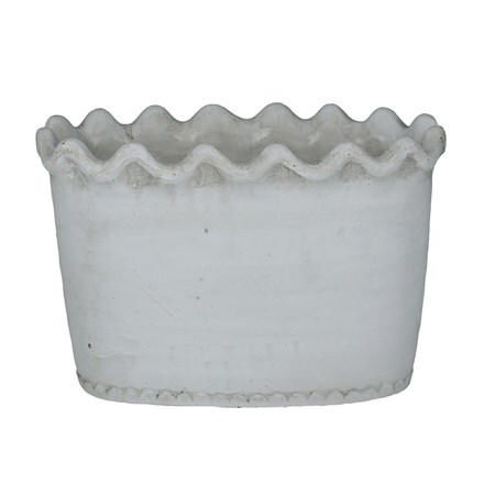 Stone effect fluted oval pot cover