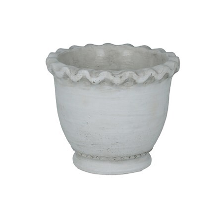Stone effect fluted pot cover