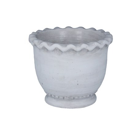 Stone effect fluted pot cover