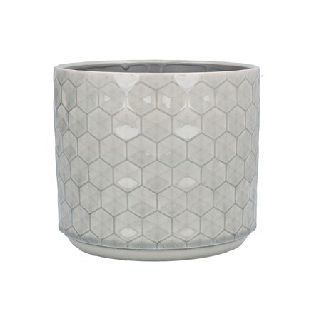 Grey honeycomb ceramic pot cover