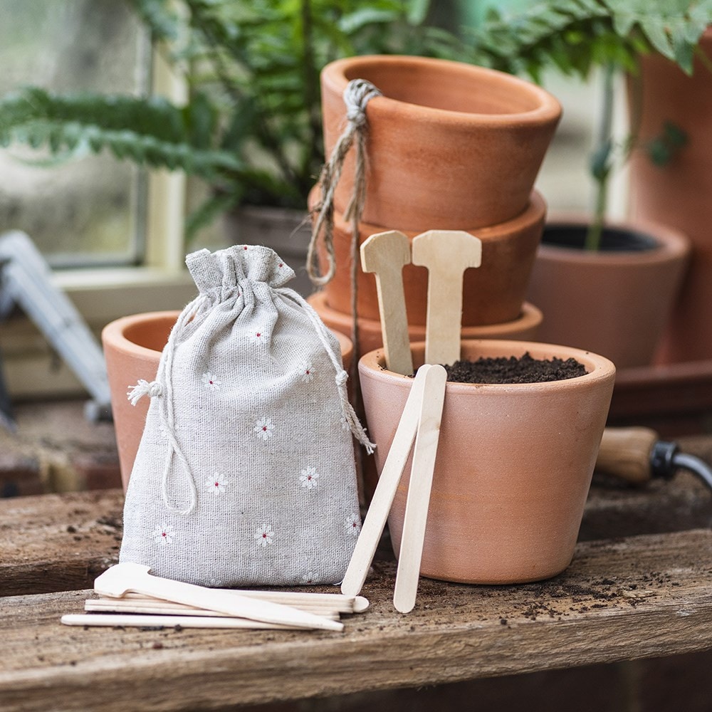 Wooden plant labels - set of 80