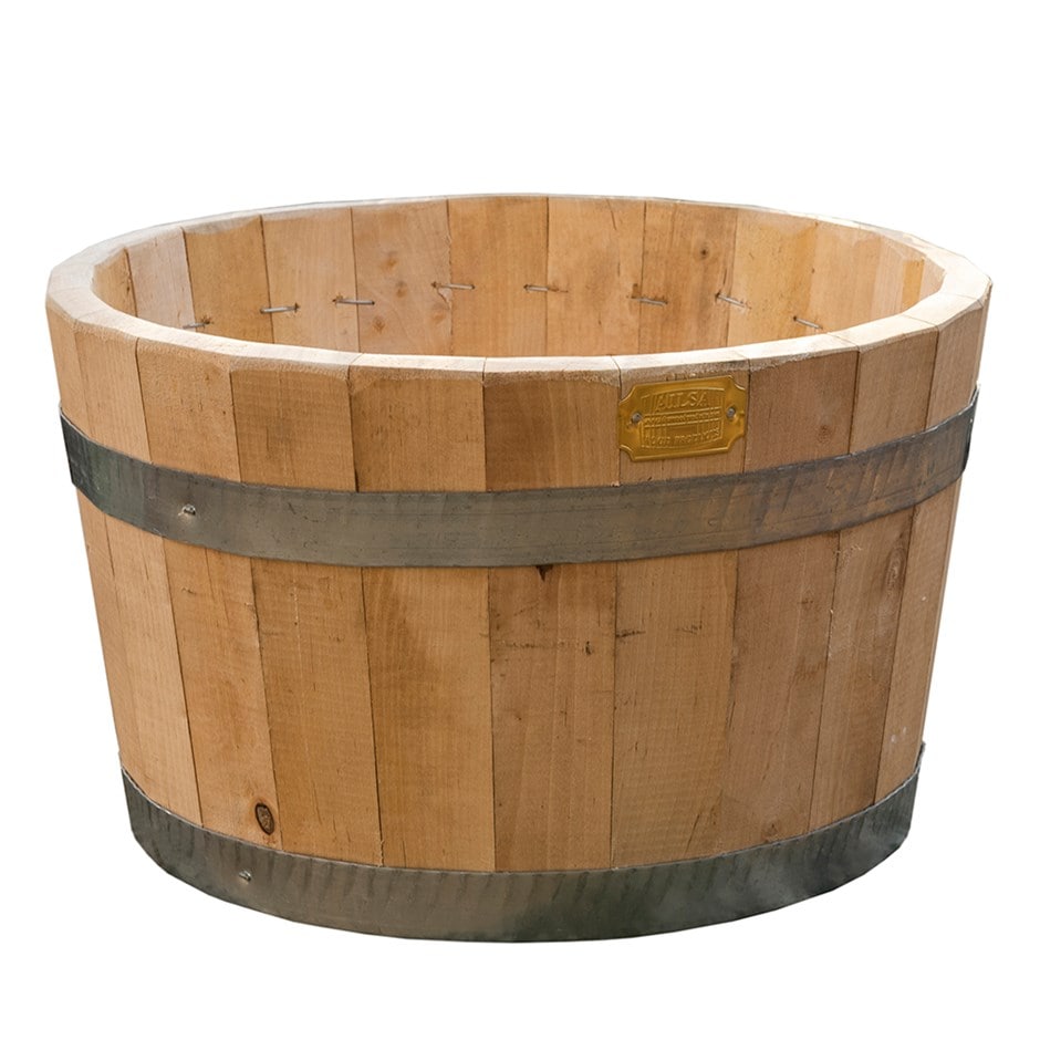 Hardwood barrel planter - multiple sizes