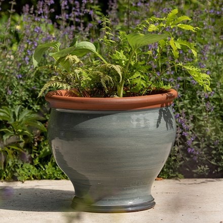 Grey extra large bellied planter
