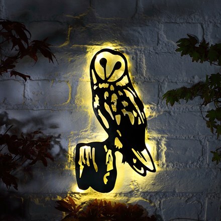 LED metal plaque - owl