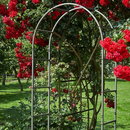 Classic steel garden arch - pewter