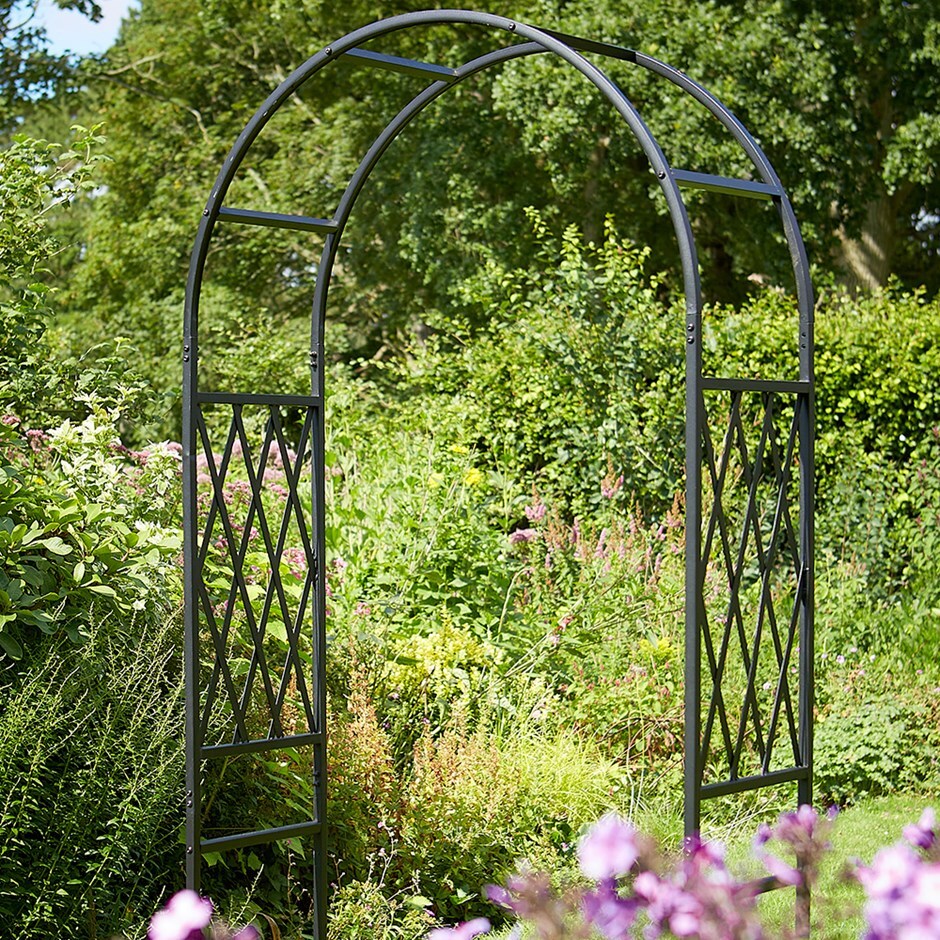Buy Lattice garden arch - black : Delivery by Crocus