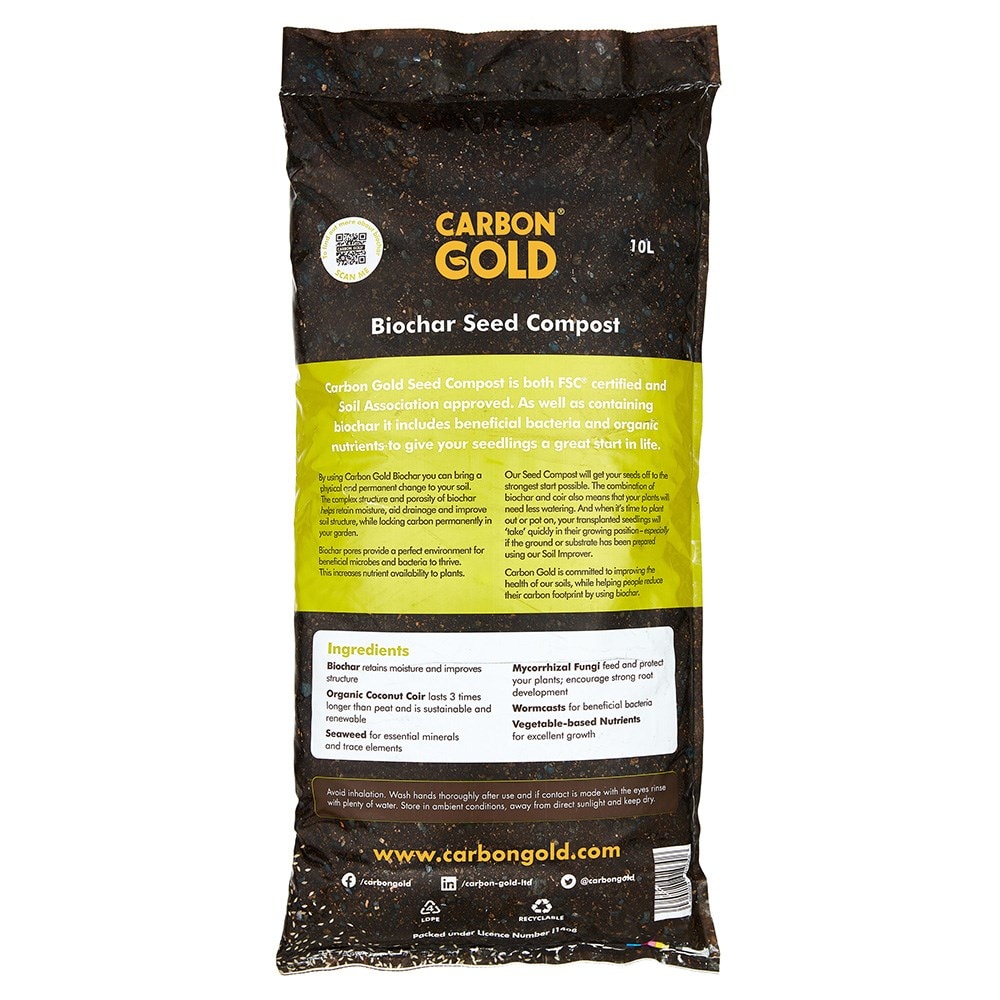 Carbon Gold biochar seed compost - 10 litres