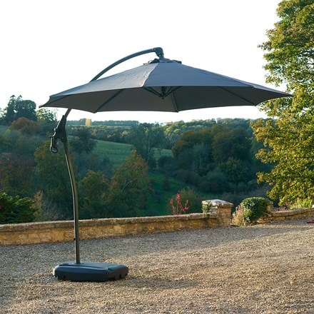 Cantilever overhang parasol 3.0m - grey