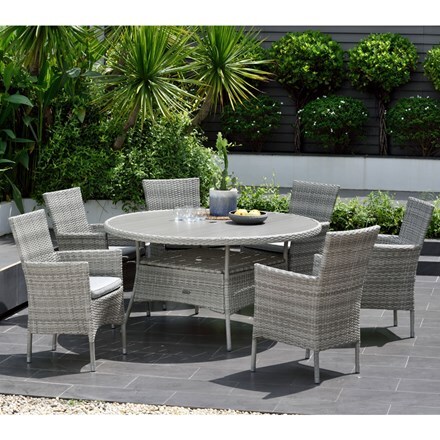 Aruba 6 seat dining set with round table
