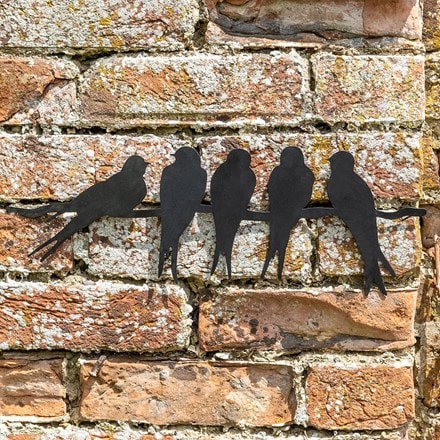 Swallows on wire wall art