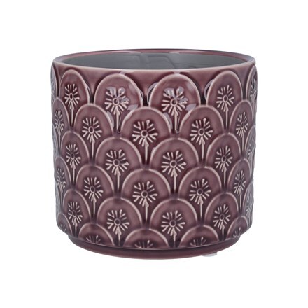 Purple flower arc ceramic pot cover