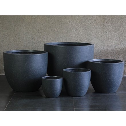 Terrazzo black fibre clay pots - 5 sizes