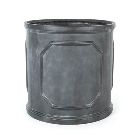 Grey fibreclay cylinder planter
