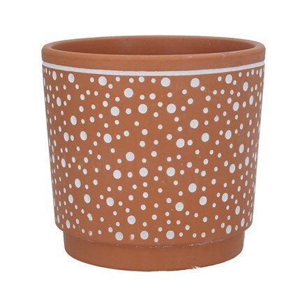 Terracotta spotty pot cover