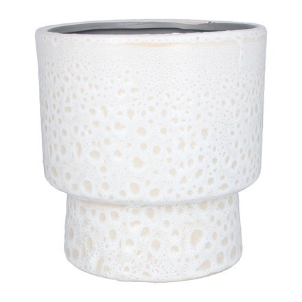 White foam ceramic goblet pot cover