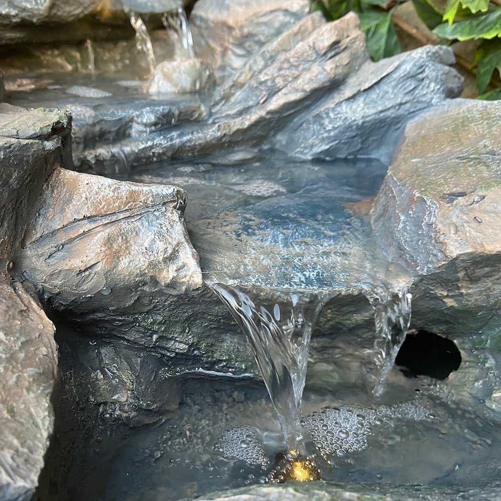Natural cascade slate water feature