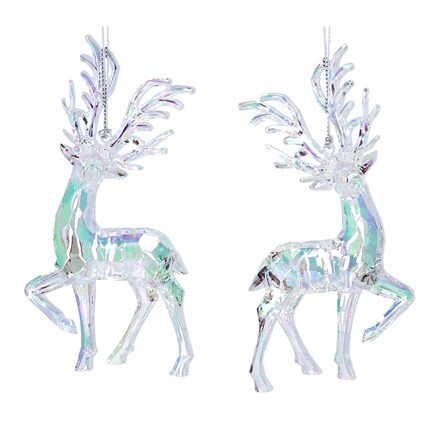 Clear lustre acrylic deer decoration