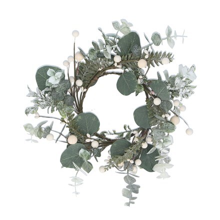 Eucalyptus/white berry candle ring
