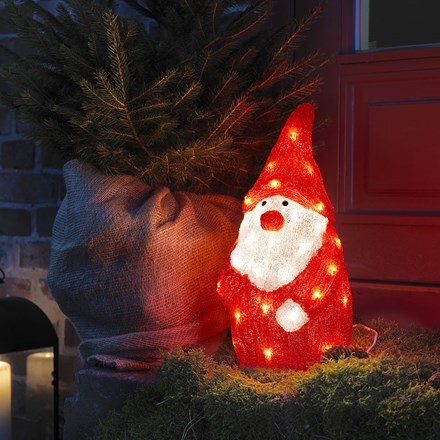 Acrylic LED light-up Santa - 38cm