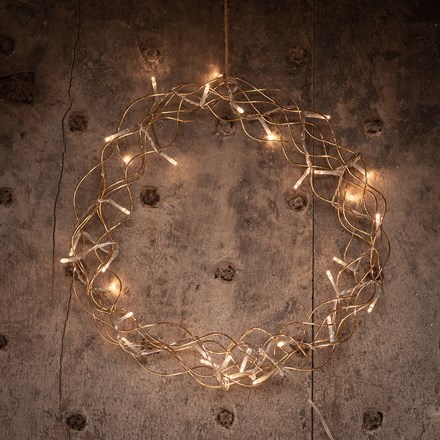 Metal wreath of gold with LEDs - 2 sizes