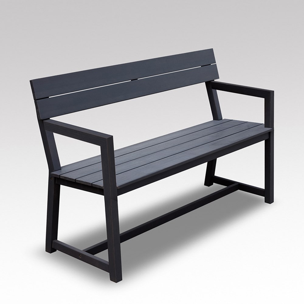 Mkaa bench with armrests - three seater