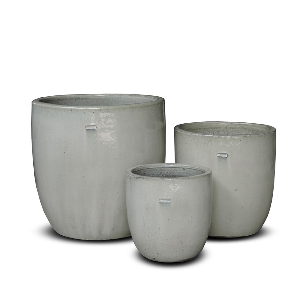 Glazed ceramic pot - white