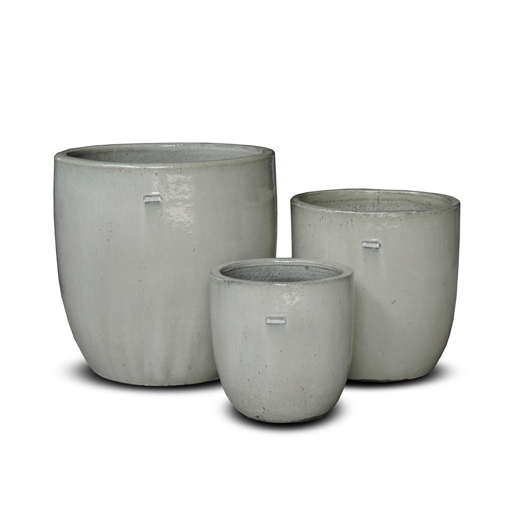 Glazed ceramic pot - white