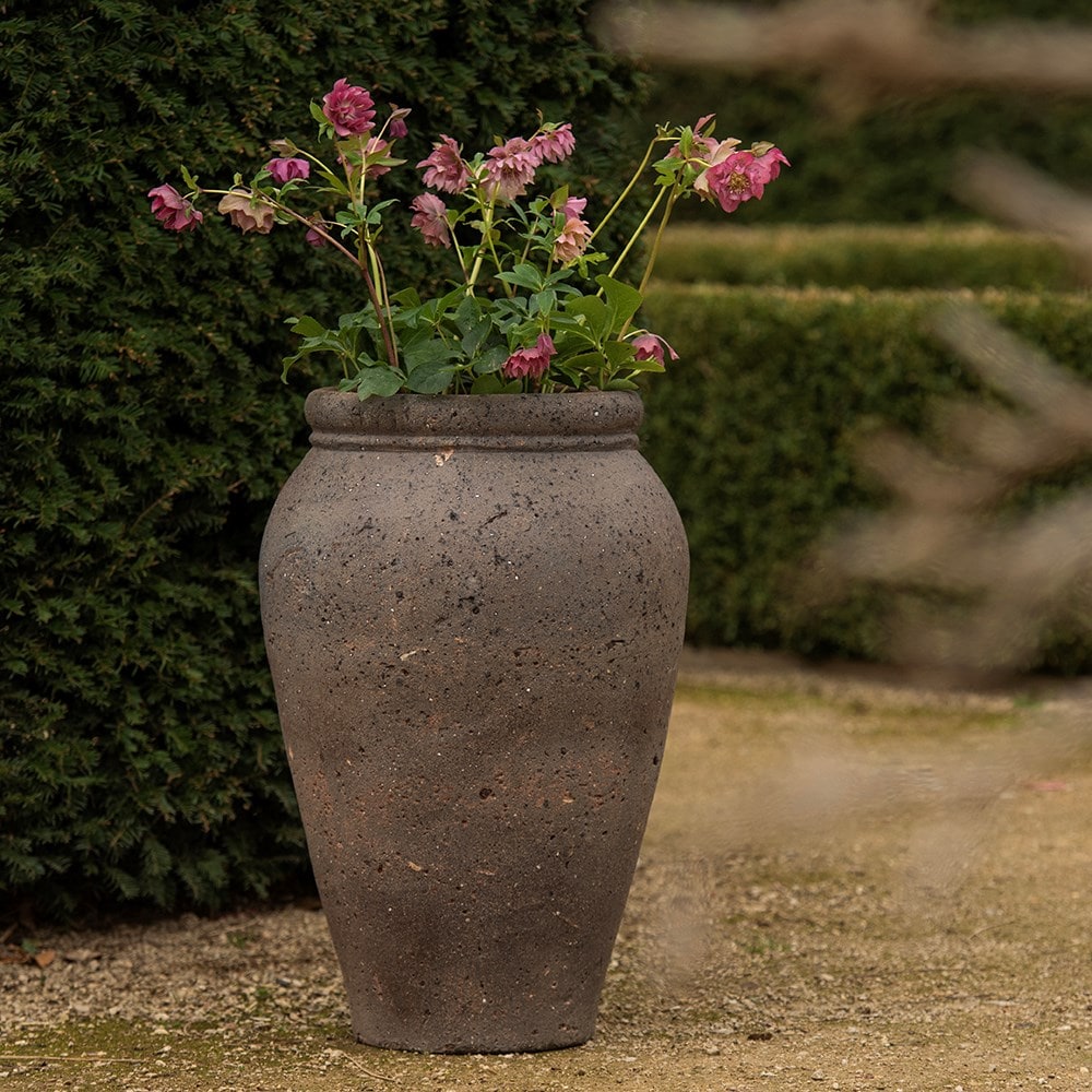 Terracotta urn - sandblasted
