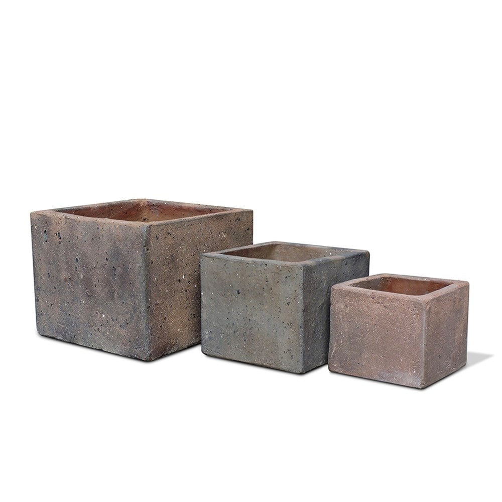 Terracotta cube - sandblasted