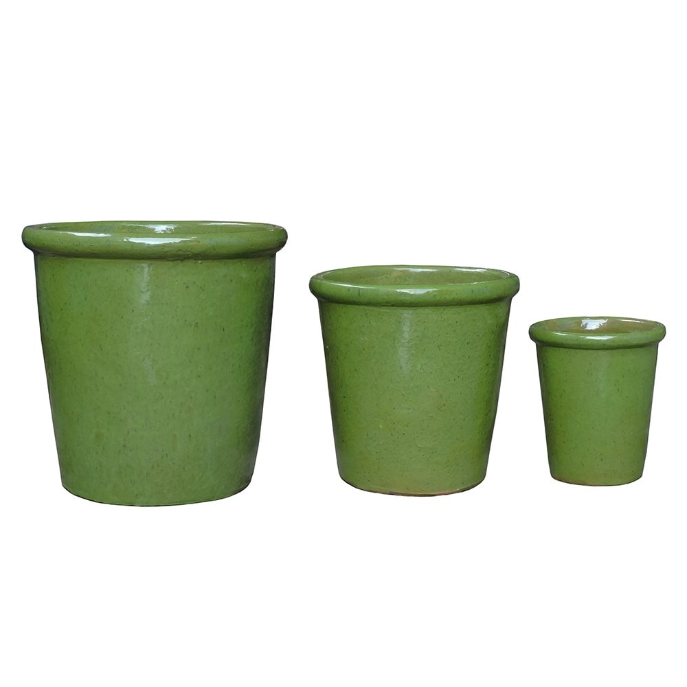Glazed ceramic pot - green