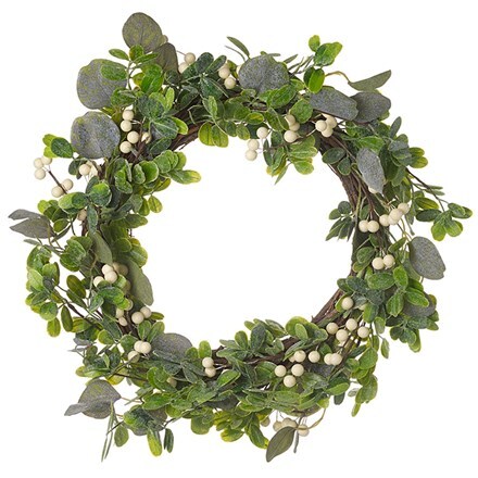 Artificial berry and leaf wreath