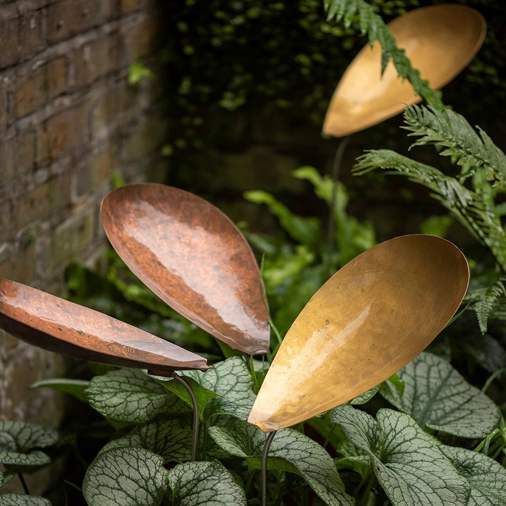 Pot watering droplet - brass scallop