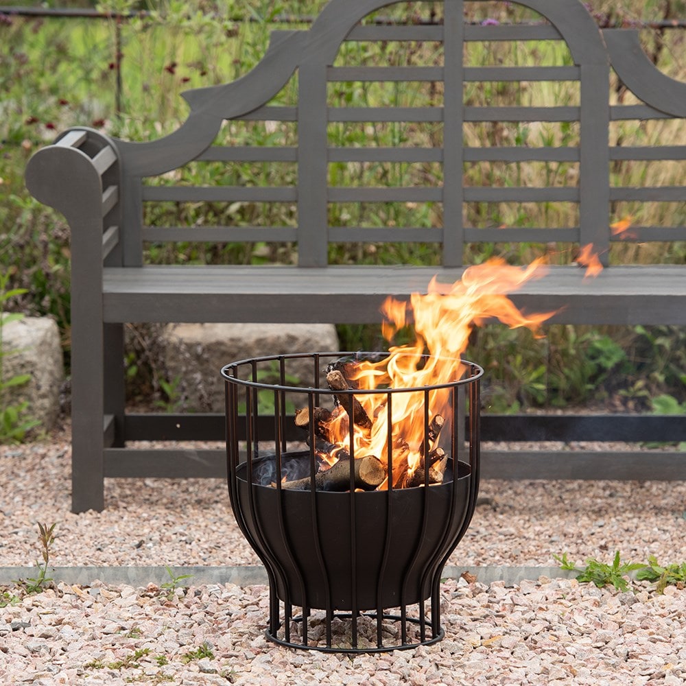 Fire basket/table with copper top