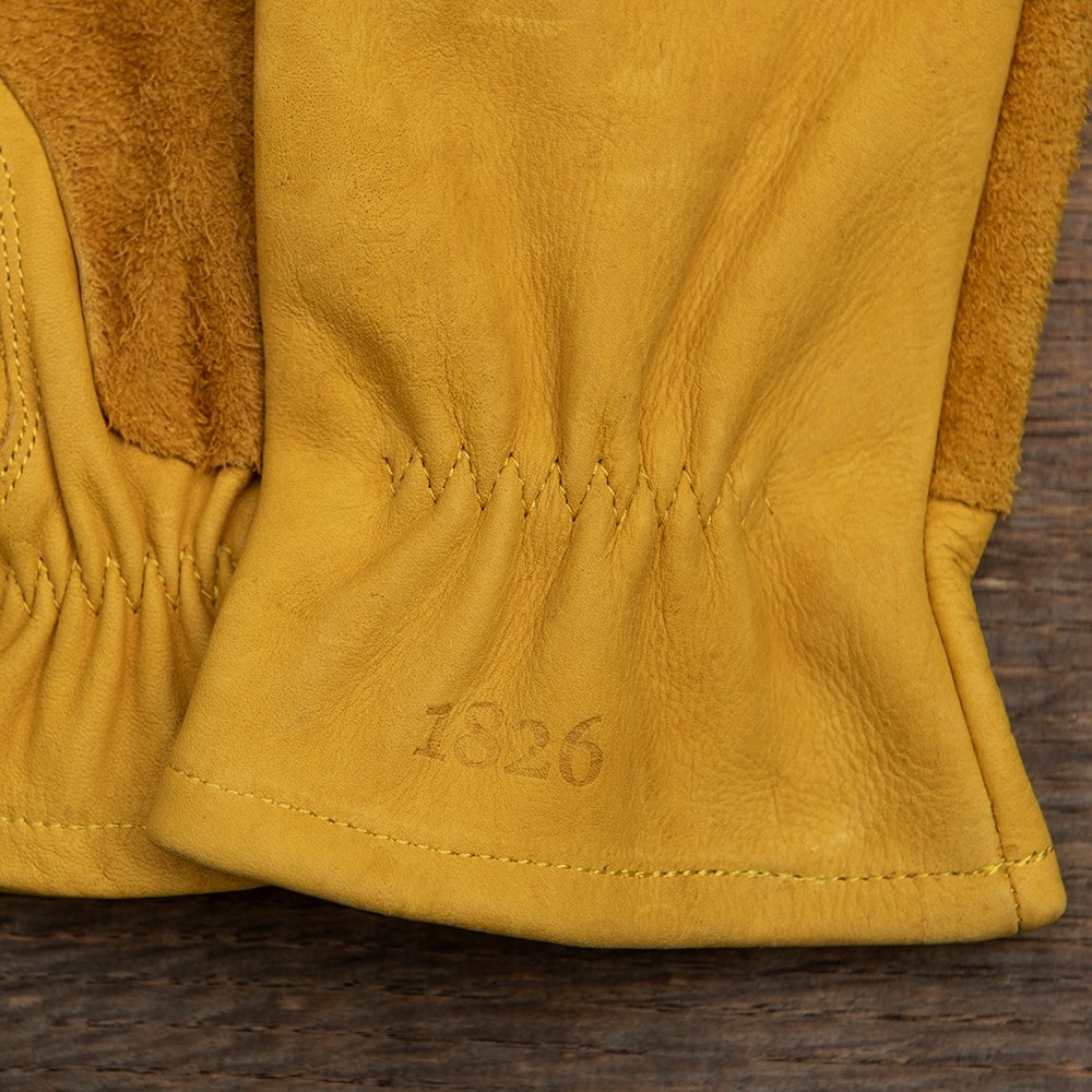 Leather gardening gloves - mustard