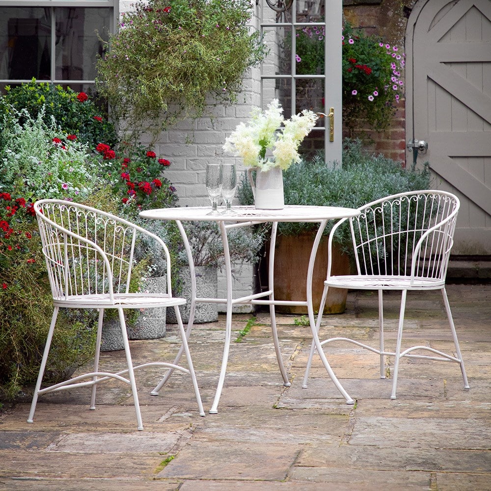 White metal deals garden bistro set