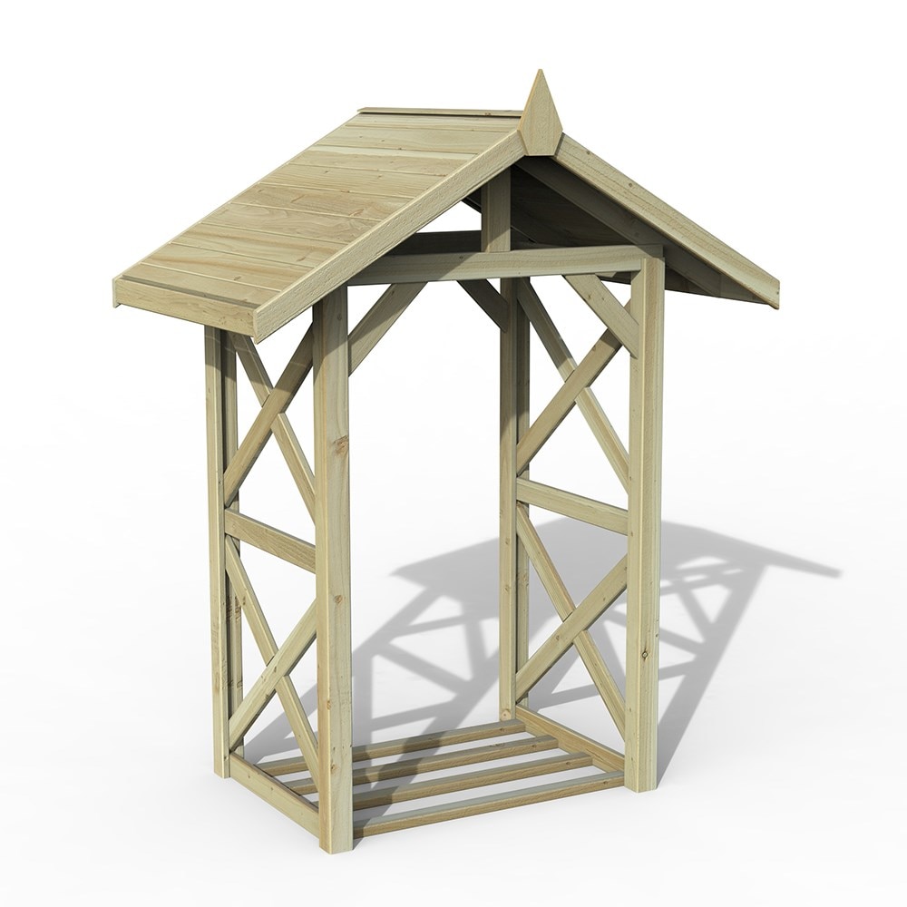 Apex roof log store - small