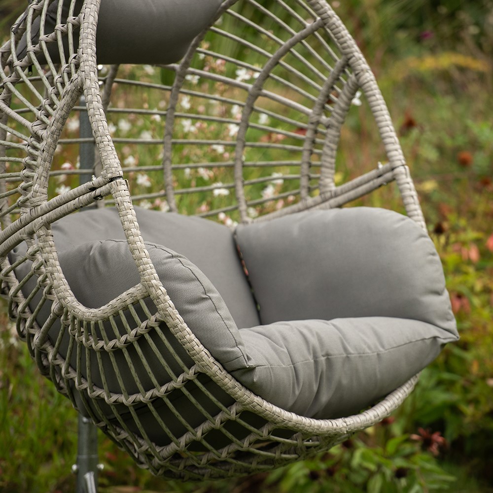 Grey weave hanging chair - double