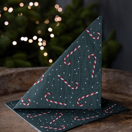 Candy cane paper napkins - pack of 20