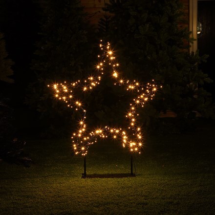 Outdoor large light up star silhouette