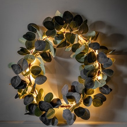 Light up eucalyptus wreath