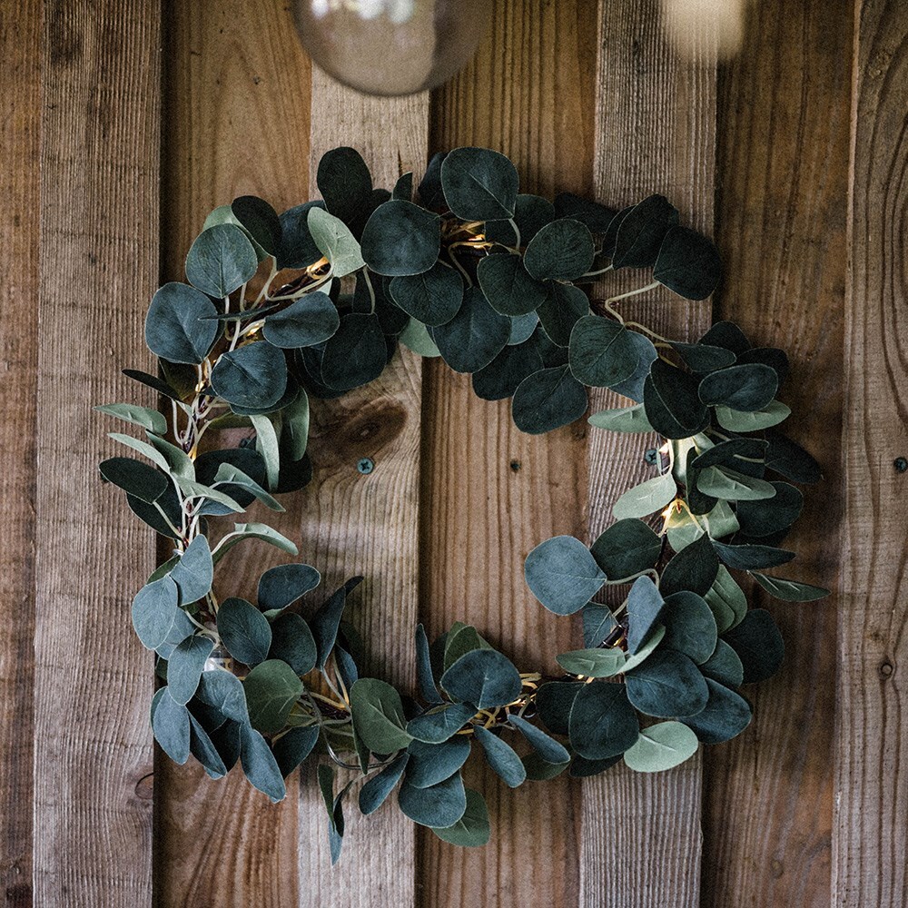 Light up eucalyptus wreath