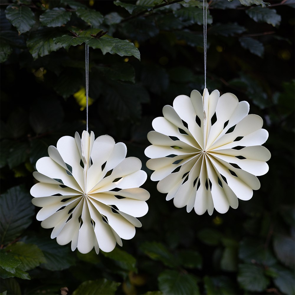 Paper snowflake decorations - set of 2