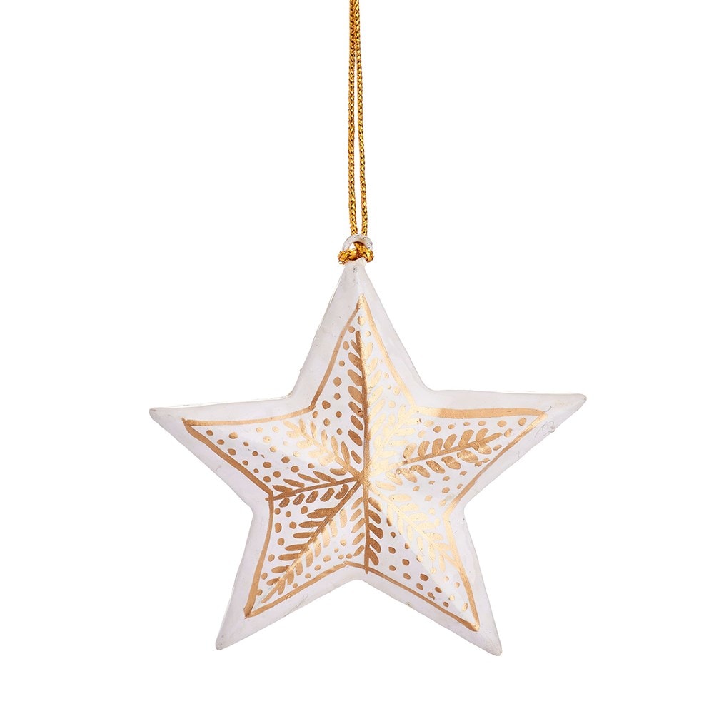 Buy Gold & white wooden stars - set of 3: Delivery by Crocus