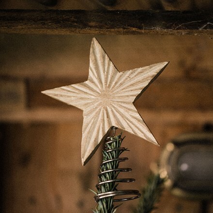 Wooden star tree topper