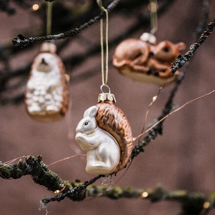 Glass woodland figures - set of 3