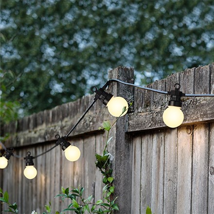 Warm white opaque bulb string lights