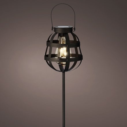 Solar lantern stake light - black