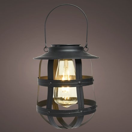 Solar lantern hanging light - black